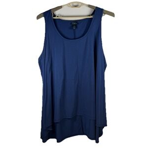 Rue21+ Tank Top Women's 3X Navy Blue High Low Sleeveless Plus Solid‎